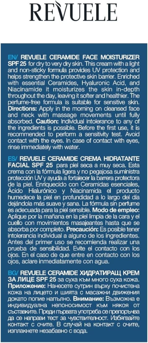 Revuele Ceramide SPF25 Face Moisturizer 50ml - Afro Hair Boutique