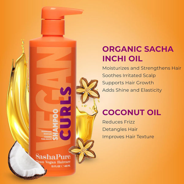 Sasha Pure Vegan Curls Shampoo 443ml