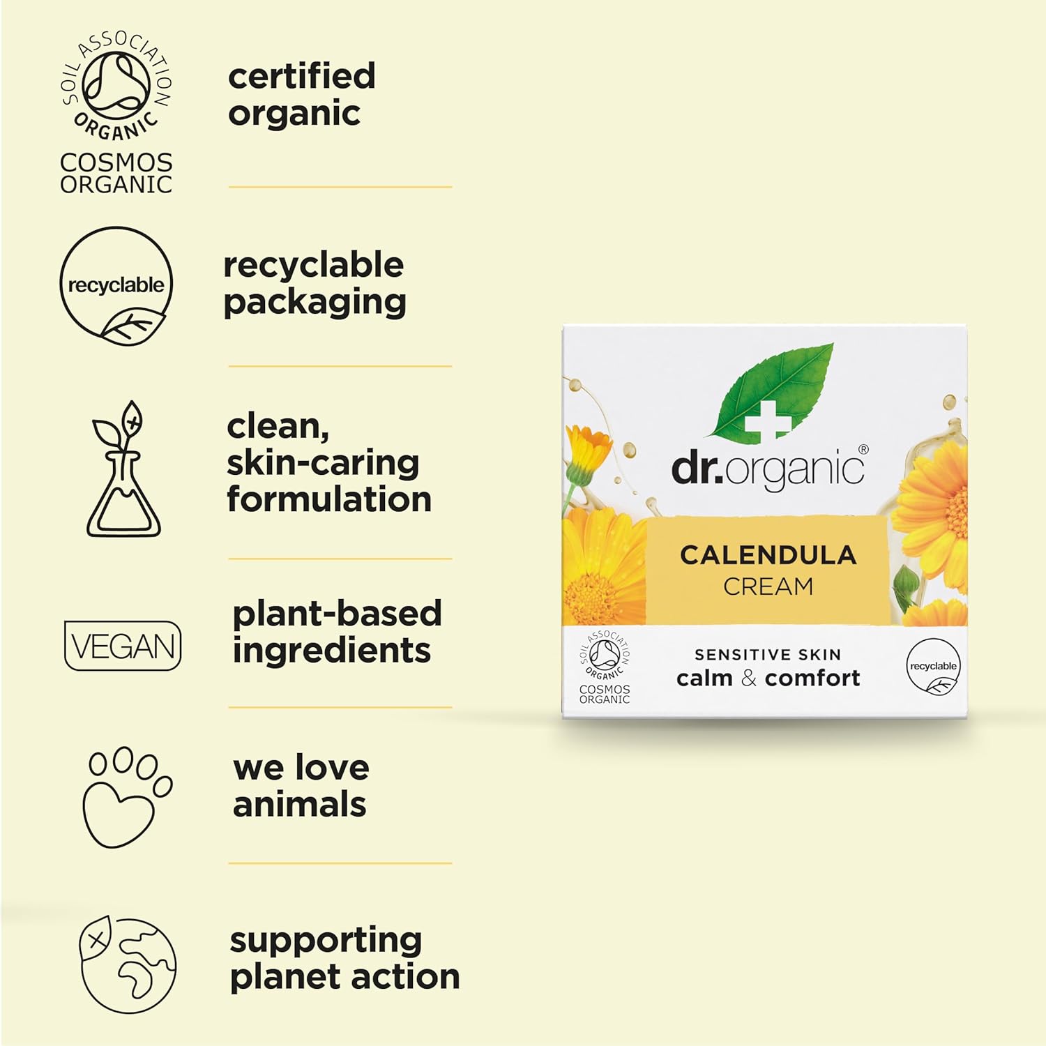 Dr Organic Organic Calendula Calm And Comfort Cream 50ml