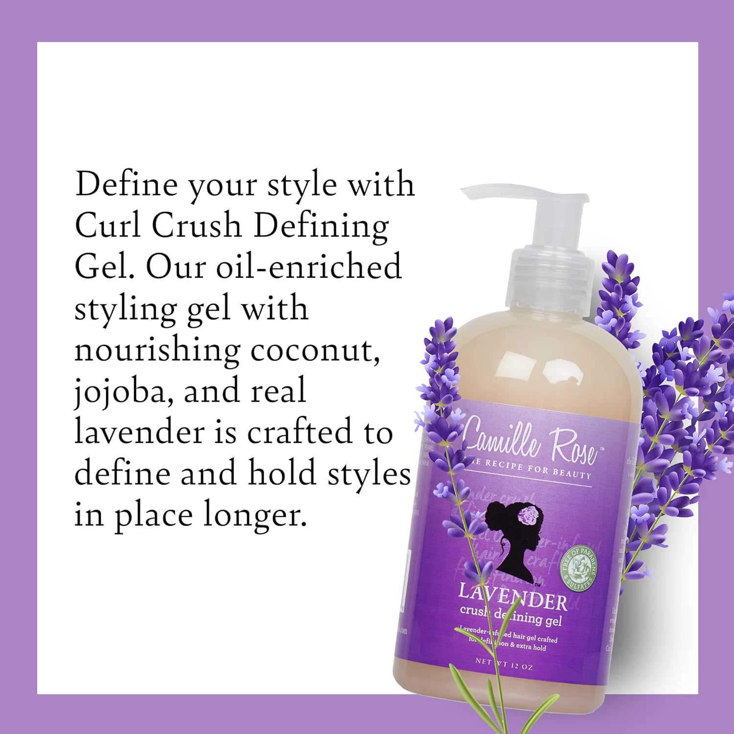 Camille Rose Naturals Lavender Crush Defining Gel 12oz