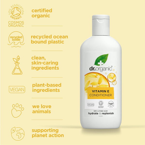 Dr Organic Hydrate And Replenish Vitamin E Conditioner 265ml - Afro Hair Boutique