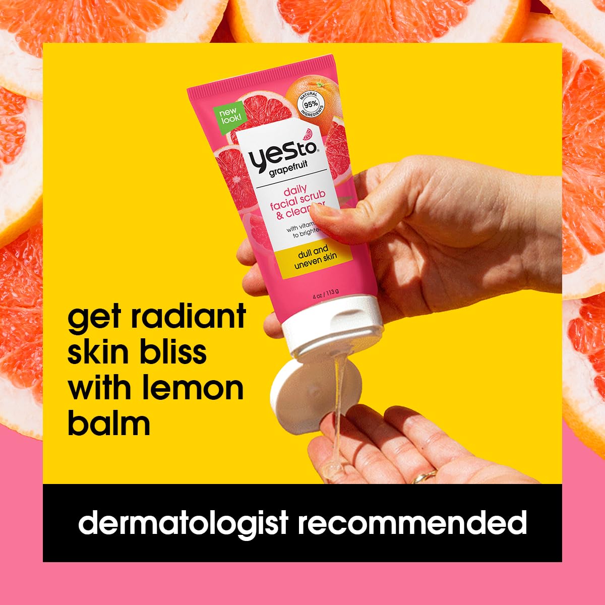 Yes To Grapefruit Vitamin C Glow Boosting Daily Facial Scrub 113g