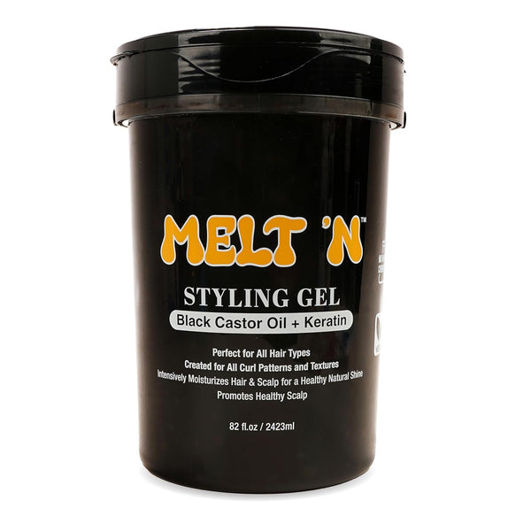 EBIN New York Melt N Black Castor Oil Keratin Styling Gel 480ml / 946ml / 2423ml - Afro Hair Boutique