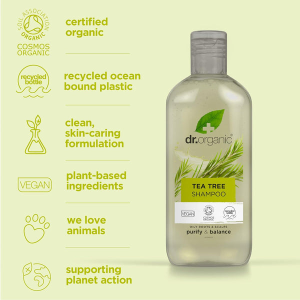 Dr Organic Bioactive Haircare Organic Tea Tree Shampoo 265ml - Afro Hair Boutique