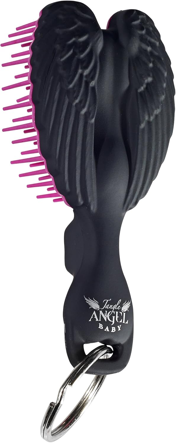 Tangle Angel Baby Keyring Brush Black Pink