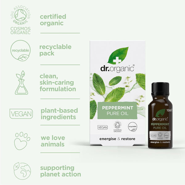 Dr Organic Energise And Restore Peppermint Oil 10ml