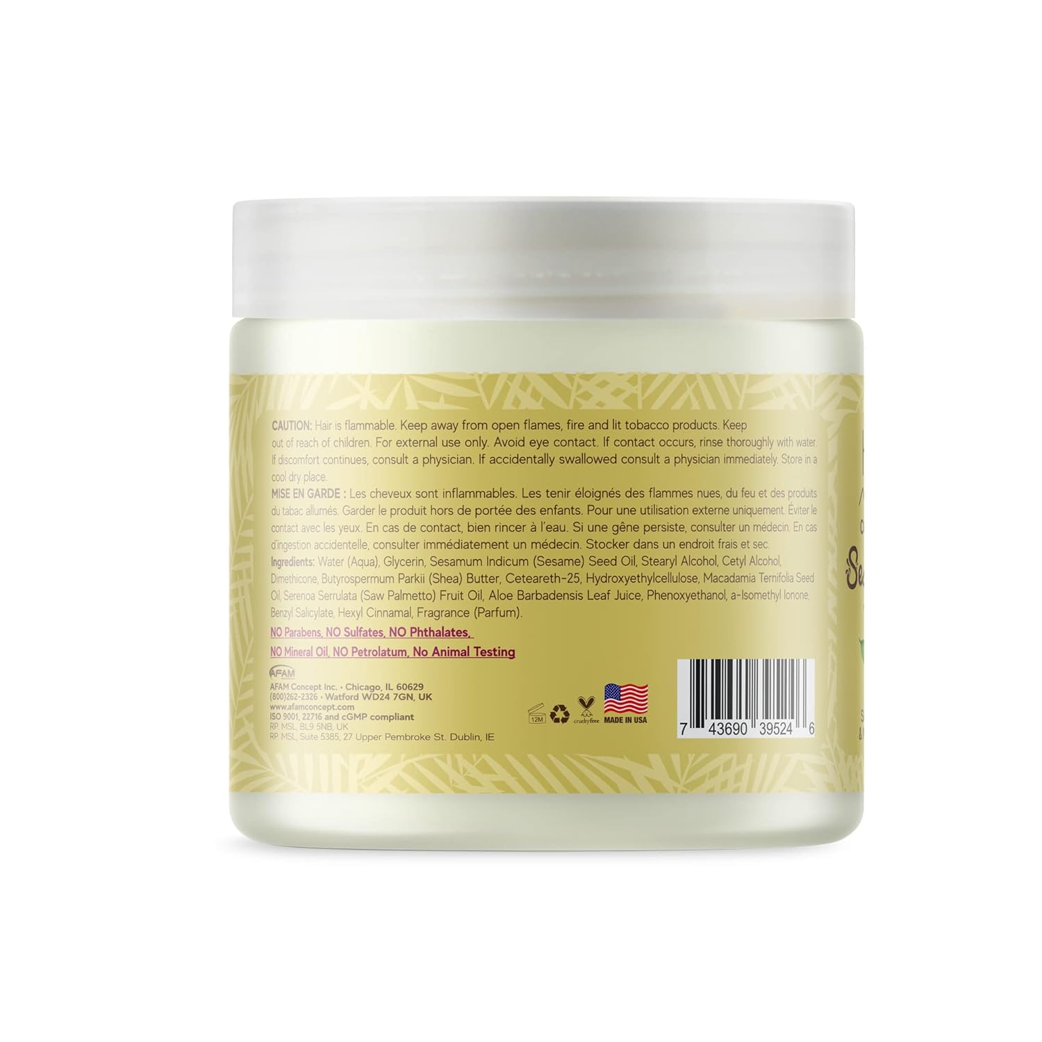 JF Labs Hawaiian Silky Sesame Oil Nutrient 7 Minute Repair Masque 453g