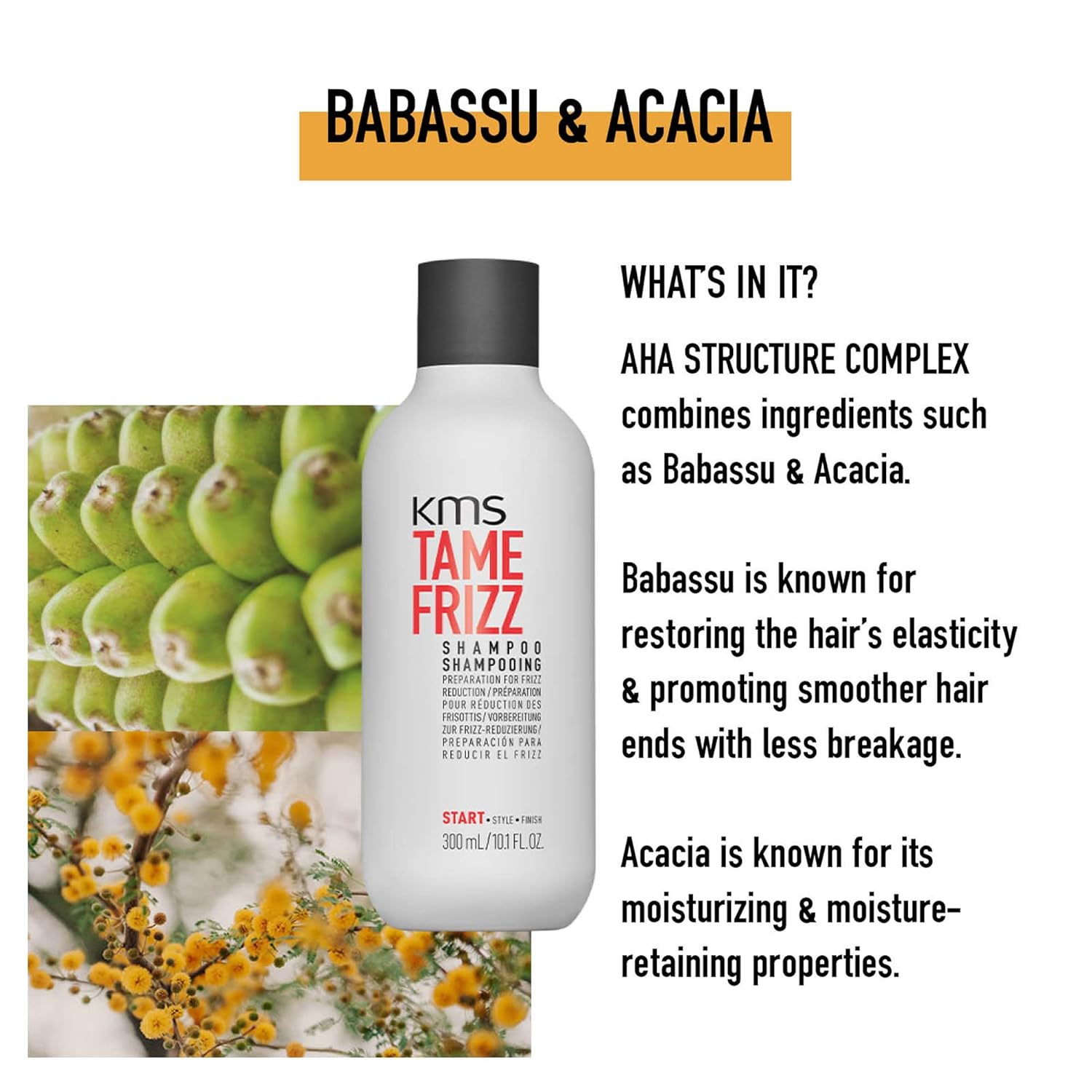 KMS Tame Frizz Shampoo New Pack 300ml