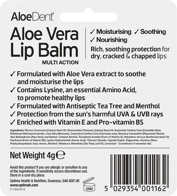 Aloe Dent Aloe Vera Lip Balm 4g - Afro Hair Boutique