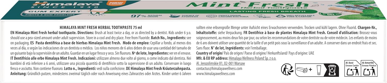 Himalaya Herbal Gum Expert Mint  Fresh Toothpaste 75ml