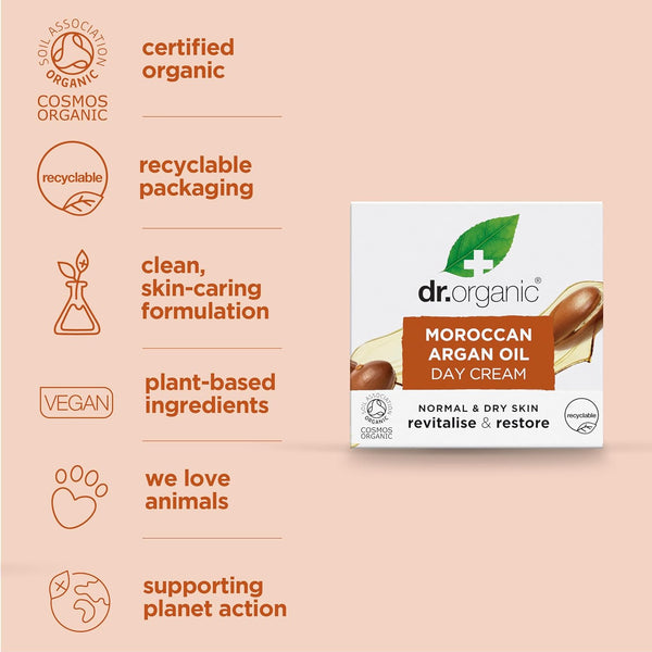 Dr Organic Bioactive Skincare Organic Moroccan Argan Oil Day Cream 50ml
