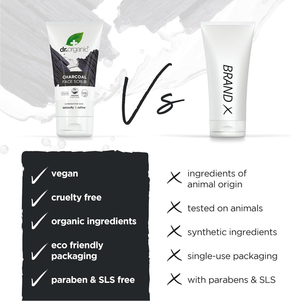 Dr Organic Bioactive Skincare Activated Charcoal Deep Cleansing Face Scrub - Afro Hair Boutique