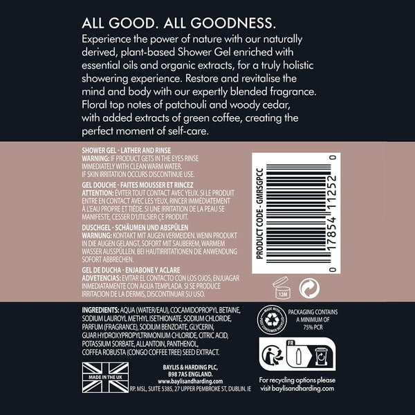 Baylis & Harding Goodness Men Patchouli Cedar & Cypress Natural Shower Gel 500ml
