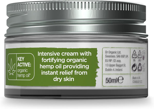 Dr Organic Bioactive Skincare Hemp Oil Rescue Cream 50ml - Afro Hair Boutique