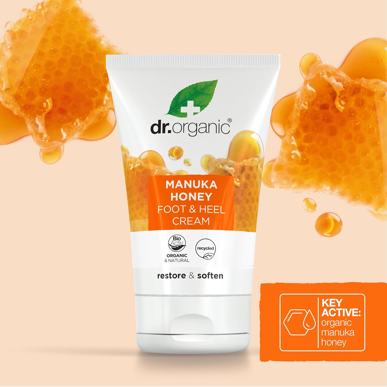 Dr Organic Manuka Honey Restore And Soften Foot And Heel Cream 125ml