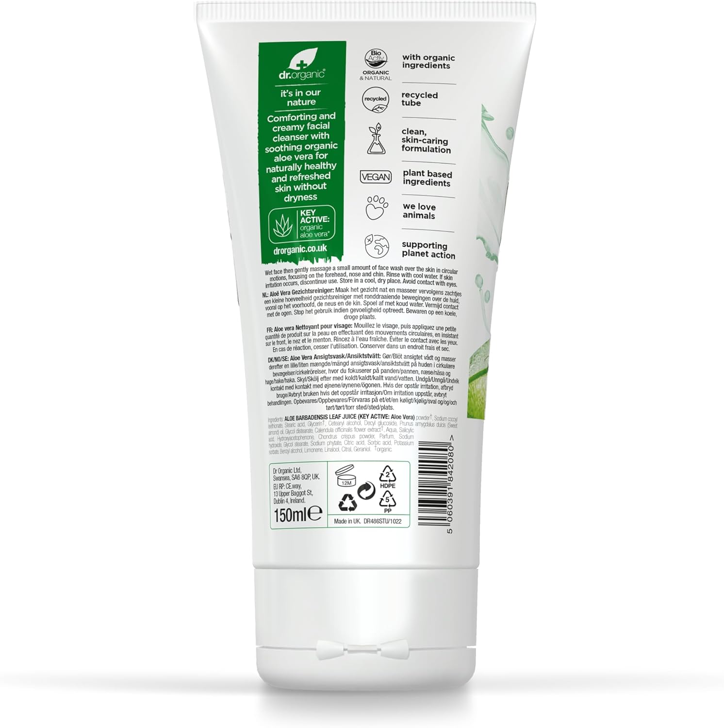 Dr Organic Organic Aloe Vera Face Wash 150ml