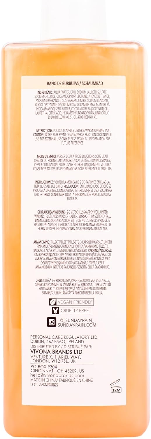Sunday Rain Mango And Coconut Bubble Bath 450ml / 650ml