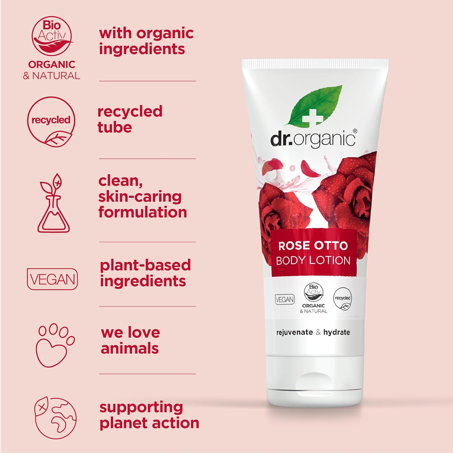 Dr Organic Bioactive Skincare Organic Rose Otto Body Lotion 200ml