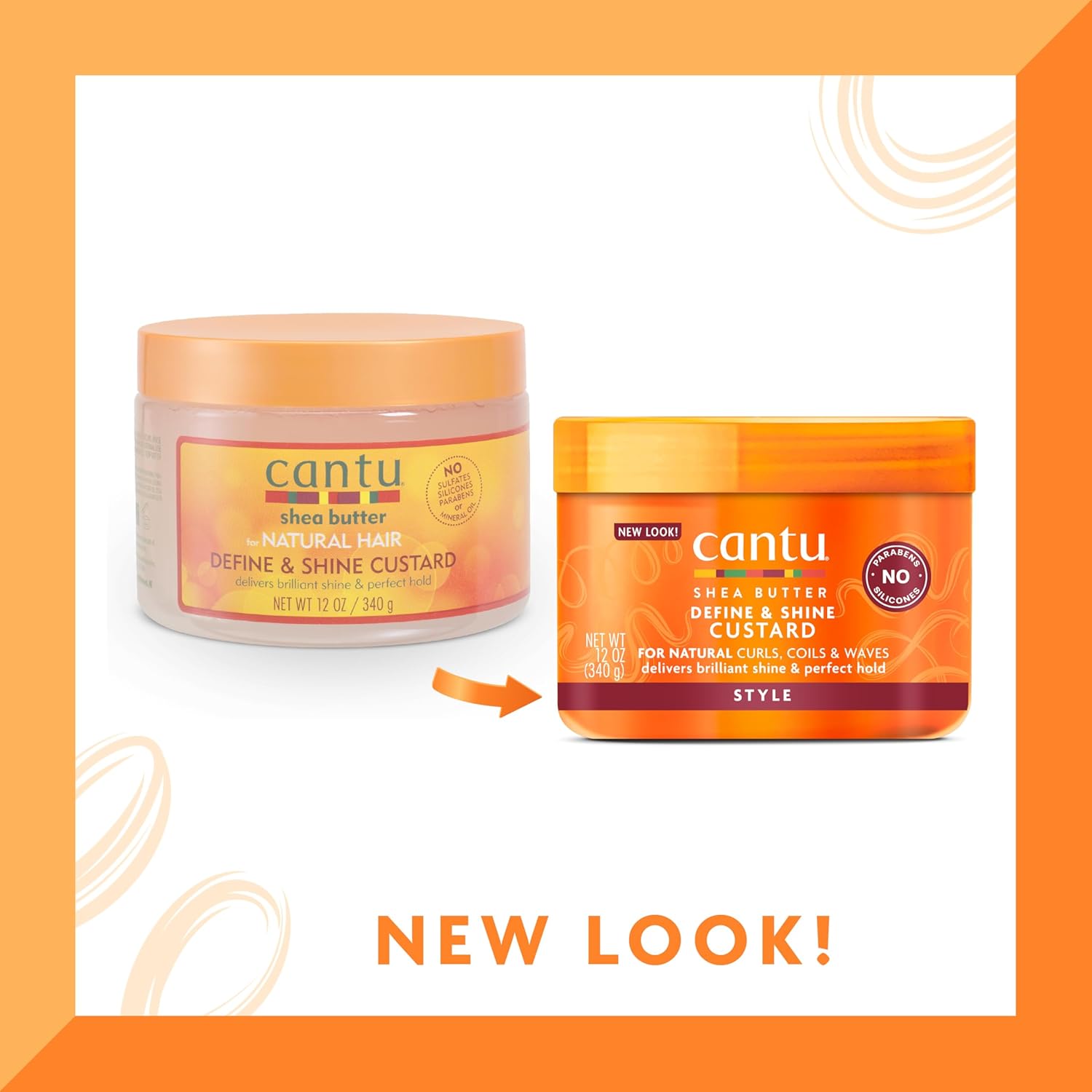 Cantu Shea Butter Define And Shine Custard 340g - Afro Hair Boutique