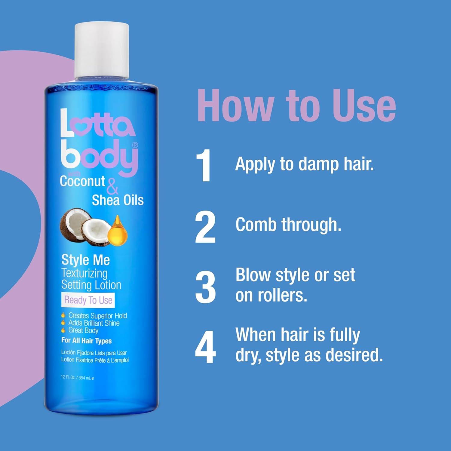 Lottabody Coconut And Shea Oils Style Me Texturizing Setting Lotion