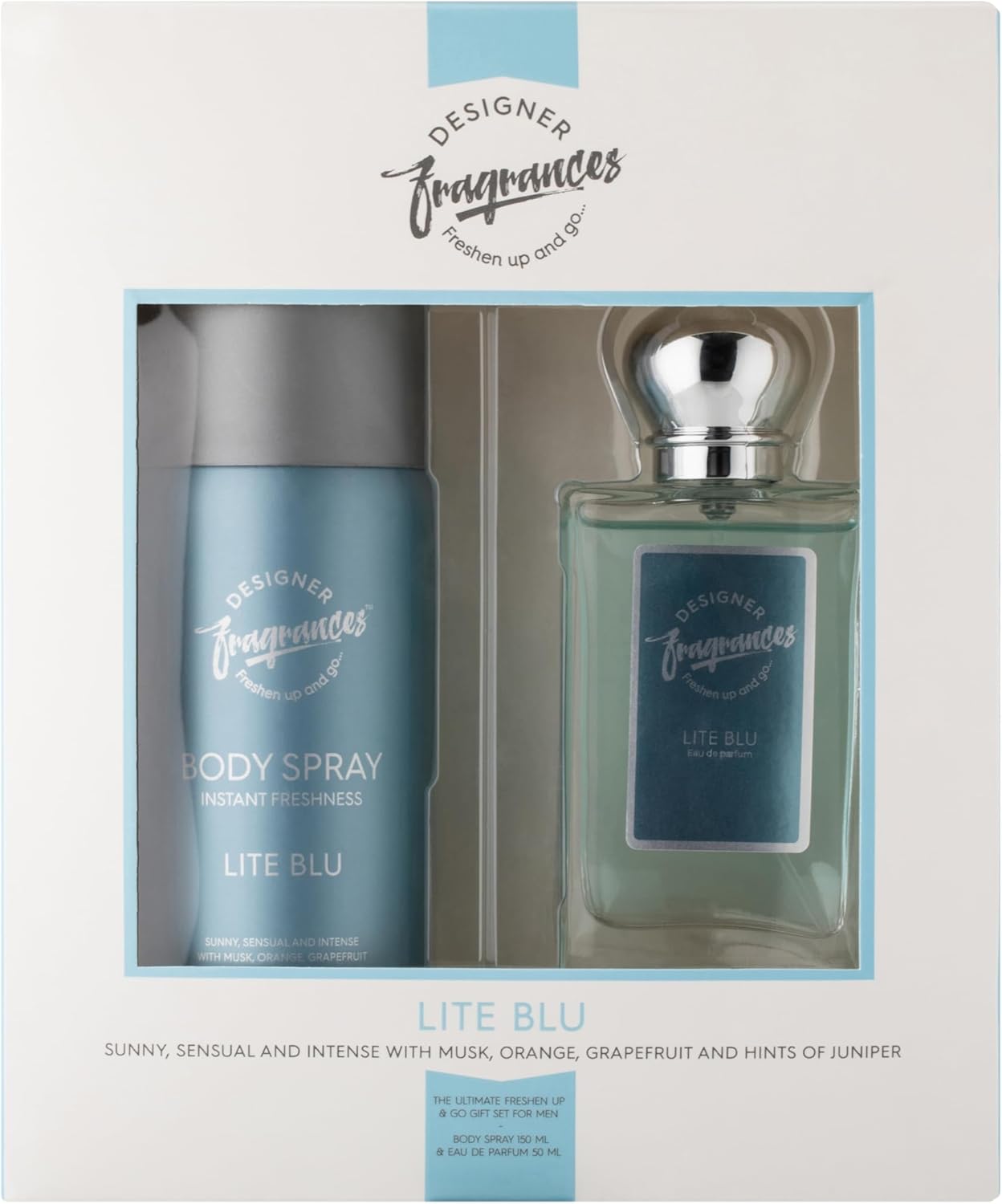 Design Essentials Designer Fragrances Lite Blu Men Twin Gift Set