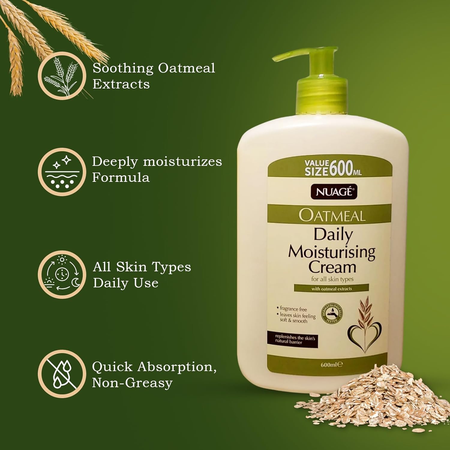 Nuage Oatmeal Daily Moisturising Cream 200ml / 600ml