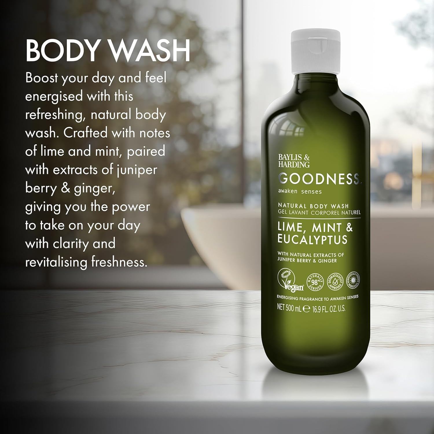 Baylis And Harding Goodness Lime Mint And Eucalyptus Natural Body Wash 500ml