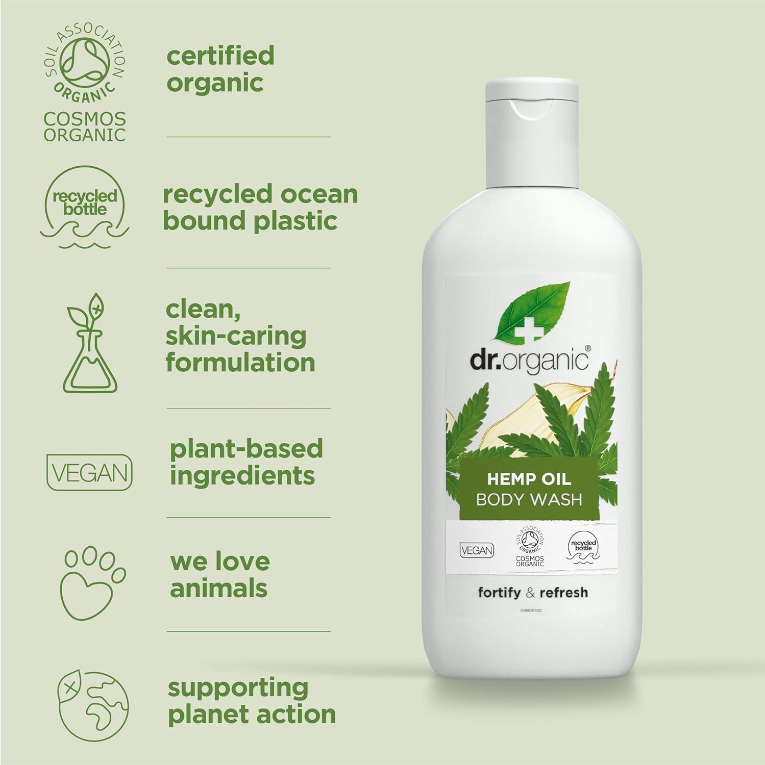 Dr Organic Bioactive Skincare Hemp Oil Body Wash 250ml