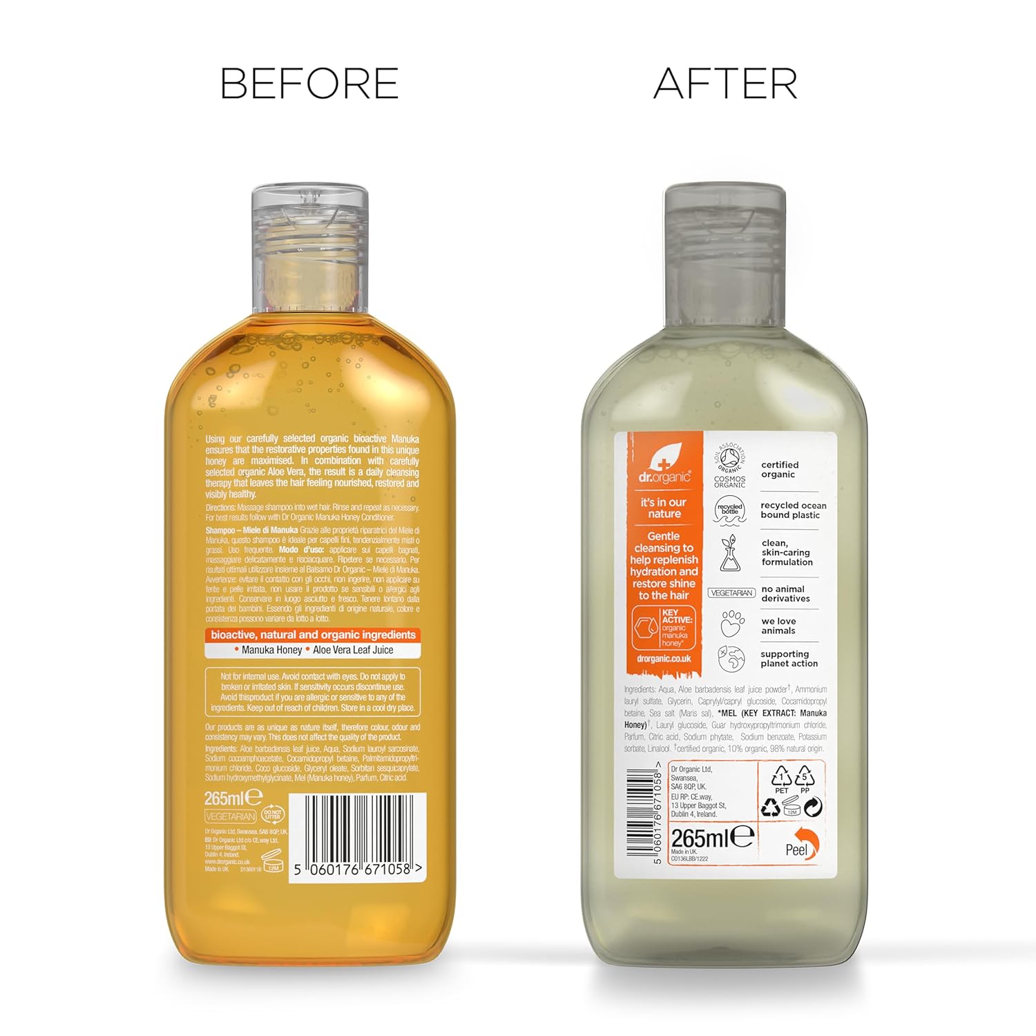 Dr Organic Restore And Replenish Manuka Honey Shampoo 265ml