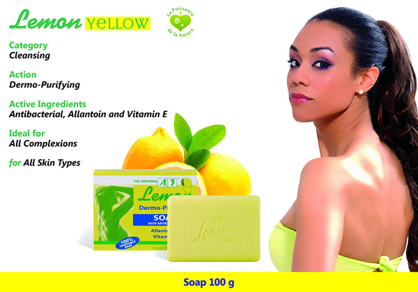 A3 Lemon Dermo Purifying Soap with Anti-Bacterial Allantoin & Vitamin E - Afro Hair Boutique