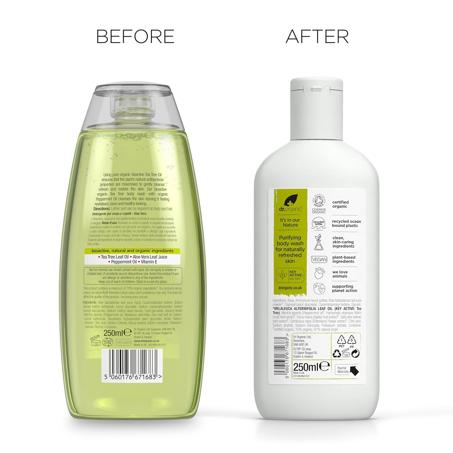 Dr Organic Bioactive Skincare Organic Tea Tree Body Wash 250ml