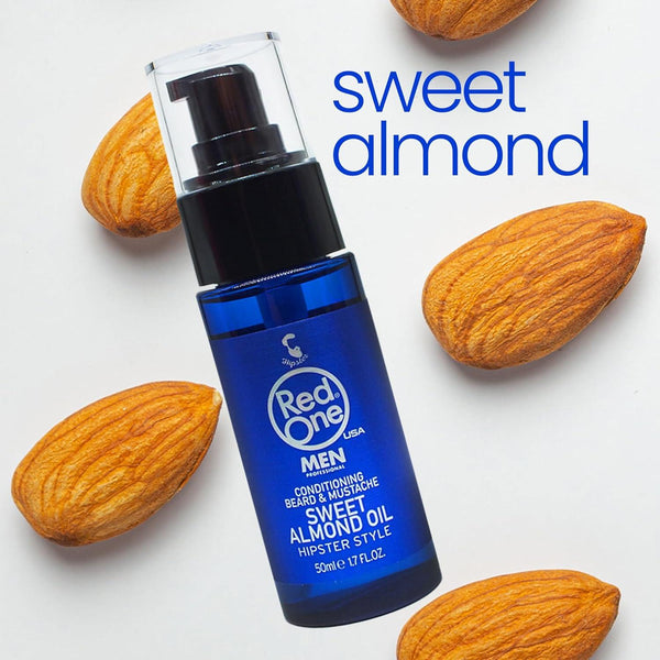 Red One Hipster Style Sweet Almond Conditioning Beard And Mustache Oil 50ml