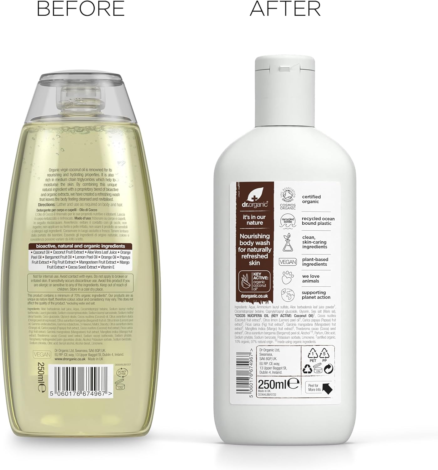 Dr Organic Organic Coconut Oil Body Wash 250ml