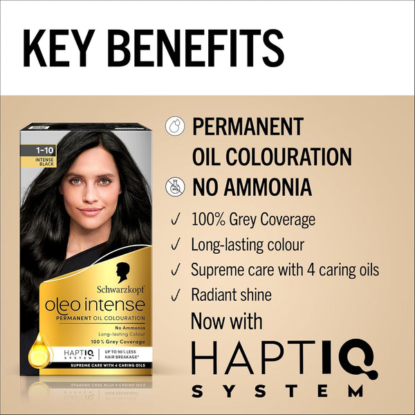 Schwarzkopf Oleo Intense Permanent Oil Colouration 1-10 Intense Black