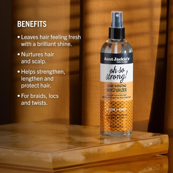 Aunt Jackie Oh So Strong Shine Biotin Honey Boosting Moisturiser 354ml - Afro Hair Boutique