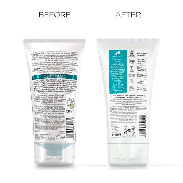 Dr Organic Skin Clear Organic Tea Tree Deep Pore Cleansing Face Wash 125ml - Afro Hair Boutique