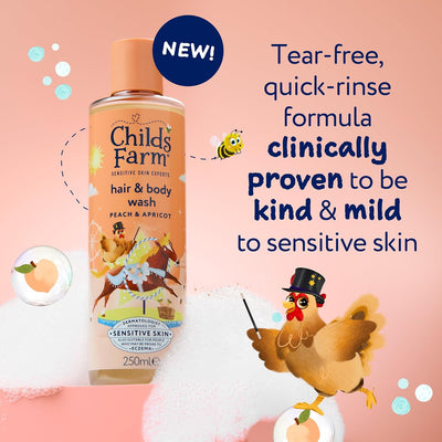 Childs Farm Peach And Apricot Hair Body Wash 250ml