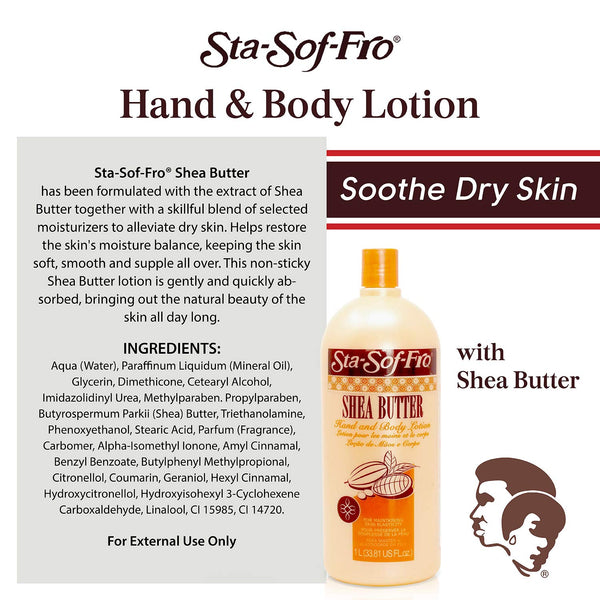 Sta Sof Fro Shea Butter Hand and Body Lotion 1000ml - Afro Hair Boutique