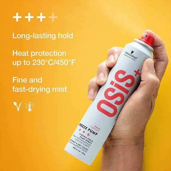 Schwarzkopf Osis Plus Hold Fixation Freeze Pump Strong Hold Pump Spray 200ml - Afro Hair Boutique