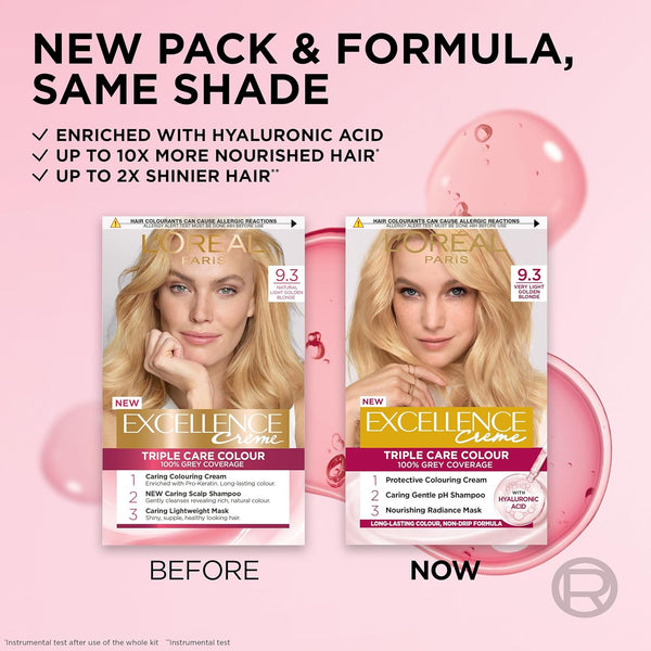 Loreal  Excellence Creme Triple Care Colour 9.3 Natural Light Golden Blonde