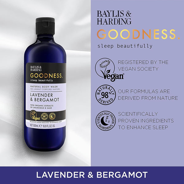 Baylis And Harding  Goodness Lavender And Bergamot Natural Body Wash 500ml