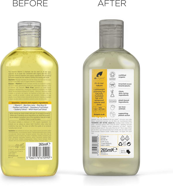 Dr Organic Hydrate And Restore Vitamin E Shampoo 265ml - Afro Hair Boutique