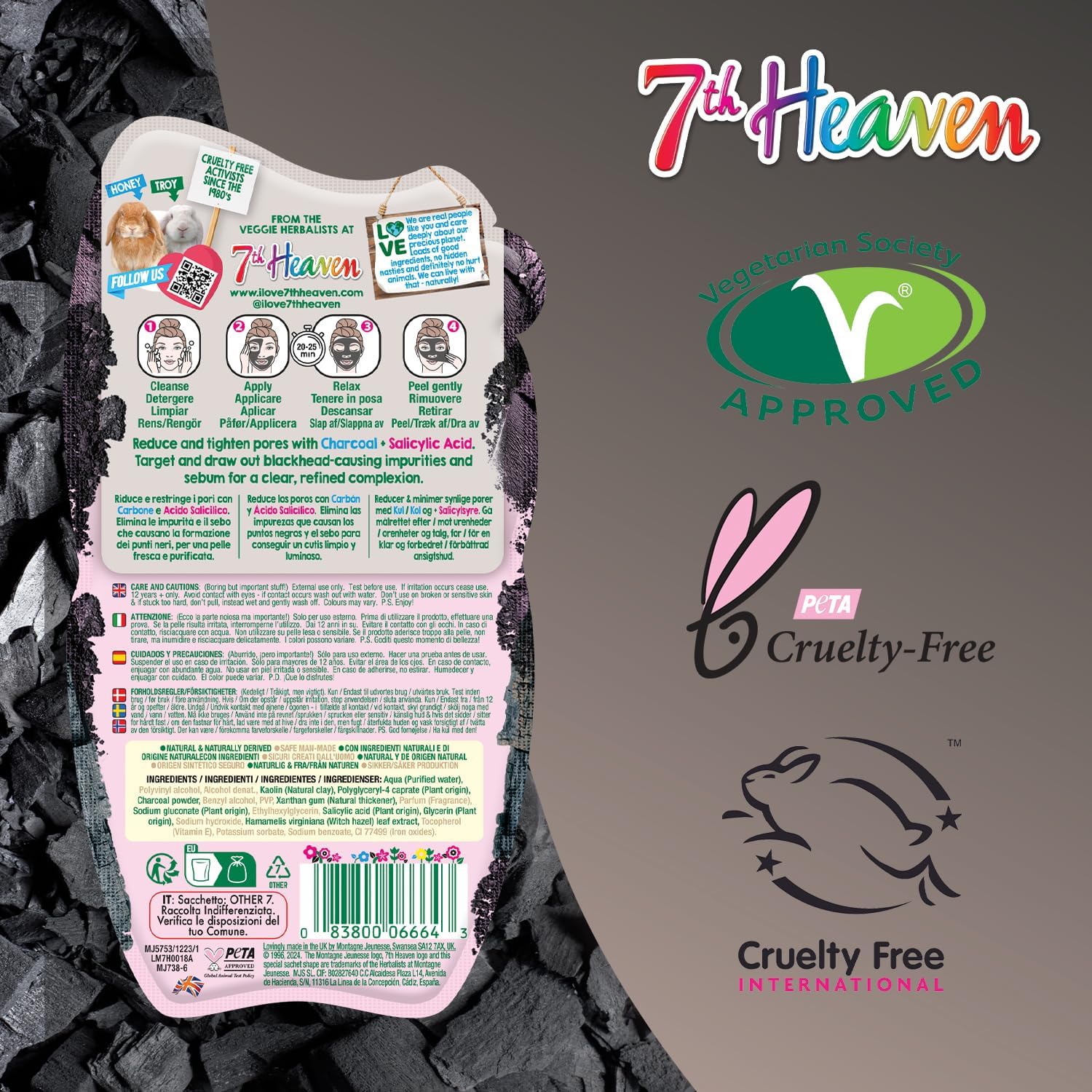 Montagne Jeunesse 7Th Heaven Charcoal Pore Refine Peel Off Mask