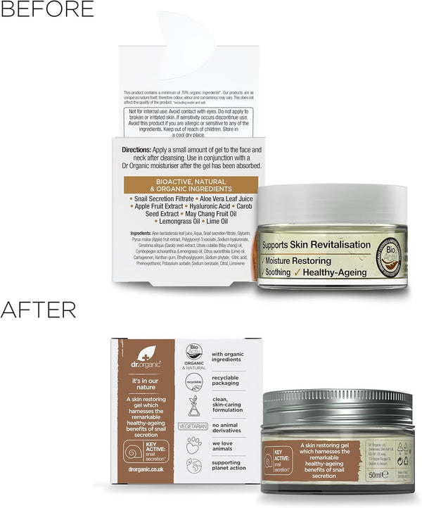 Dr Organic Tone And Restore Snail Gel 50ml