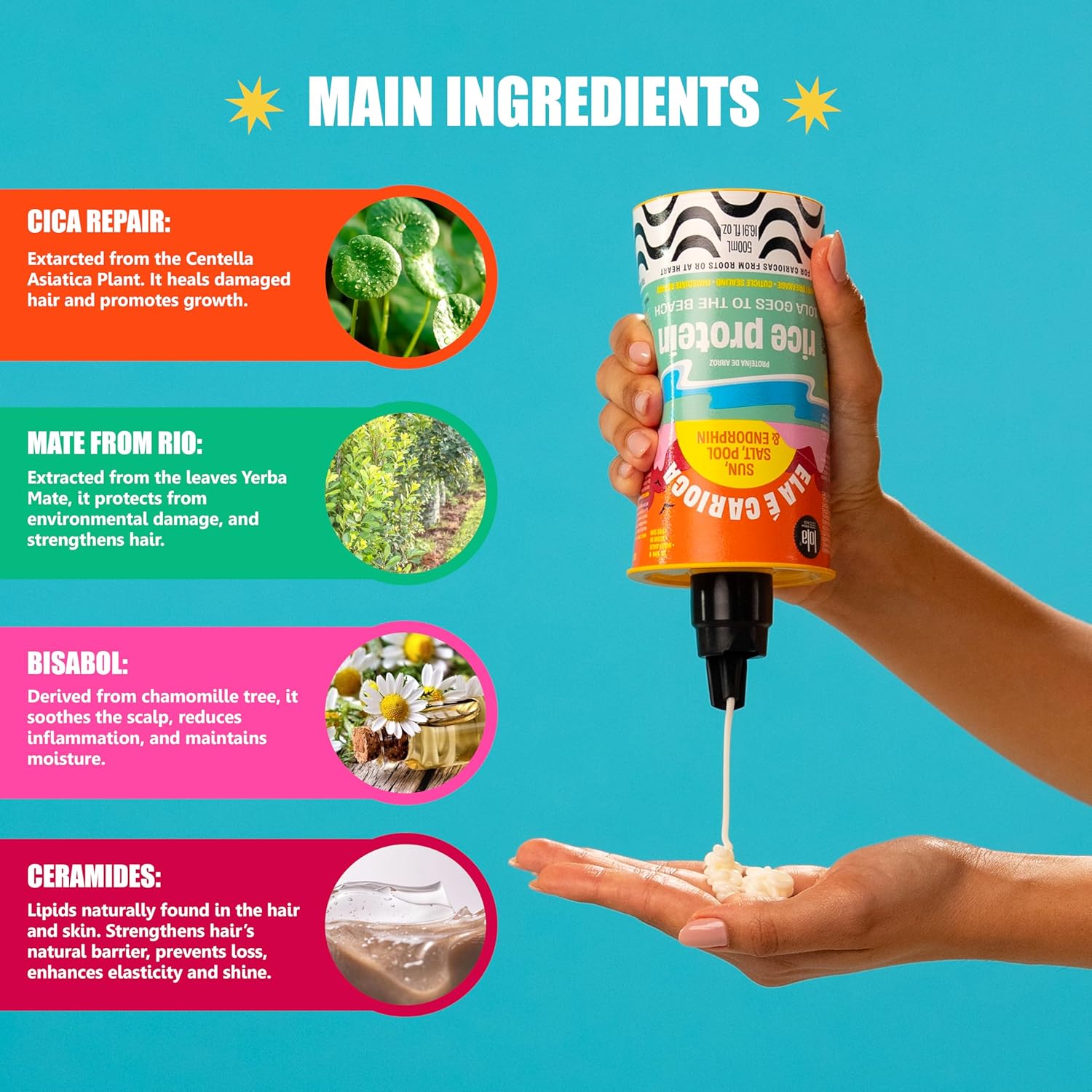 Lola Cosmetic Ela E Carioca 3In1 Rice Protein Damage Control Hair Treatment 500ml