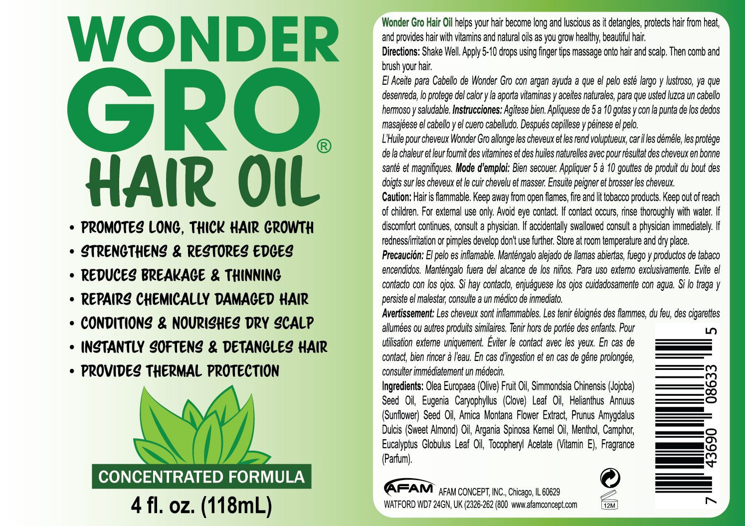 Wonder Gro Hair Oil 118ml