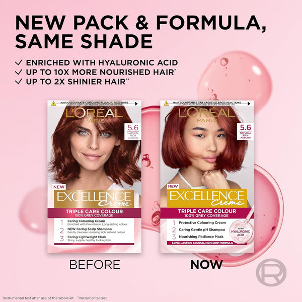 Loreal Excellence Creme Triple Care Colour 5.6 Natural Rich Auburn