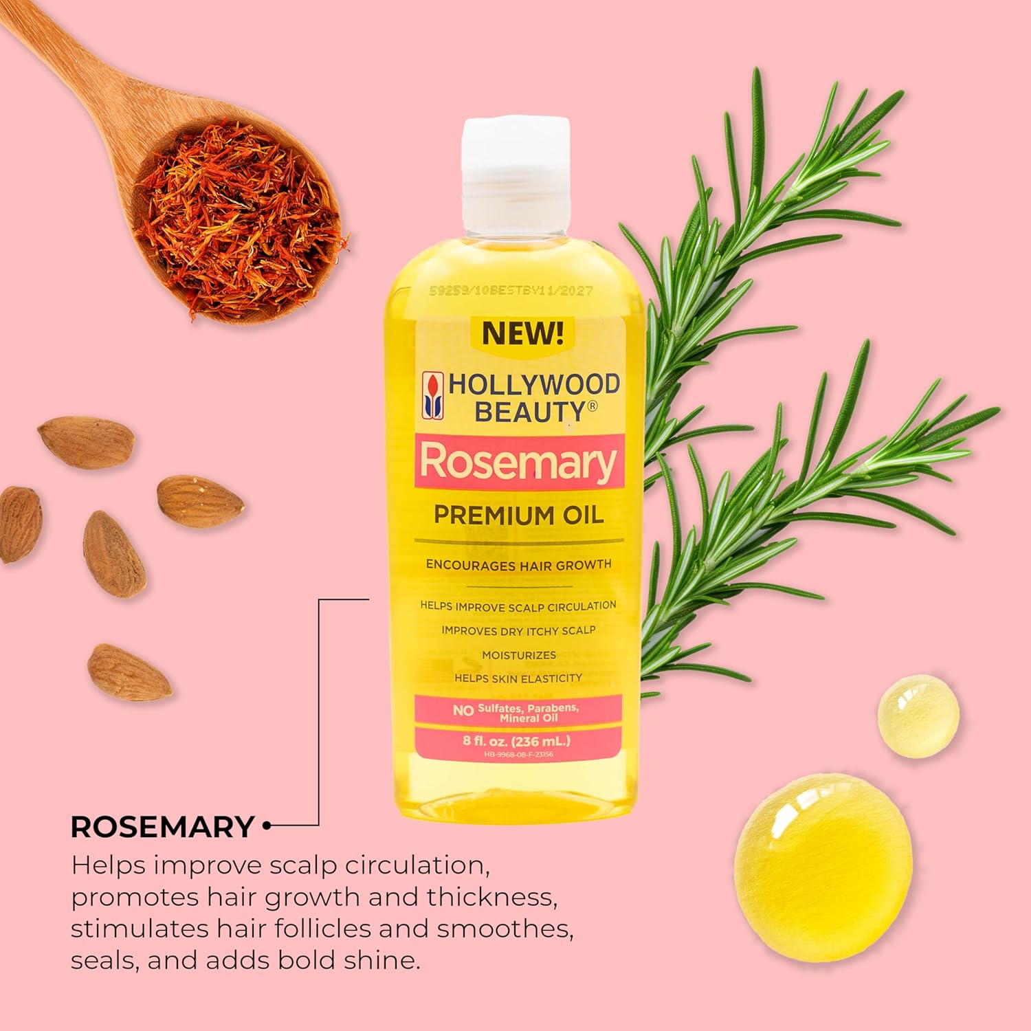 Hollywood Beauty Rosemary Premium Oil 236ml