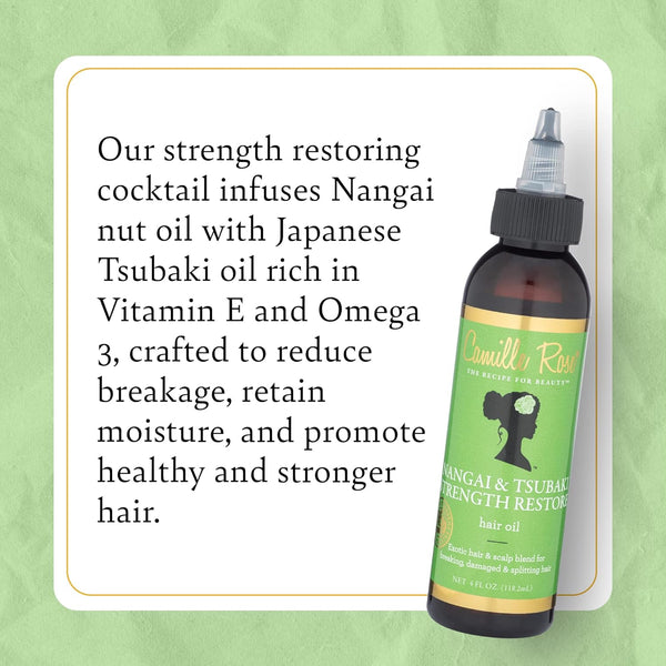 Camille Rose Naturals Nangai And Tsubaki Strength Restore Hair Oil 118.2ml - Afro Hair Boutique