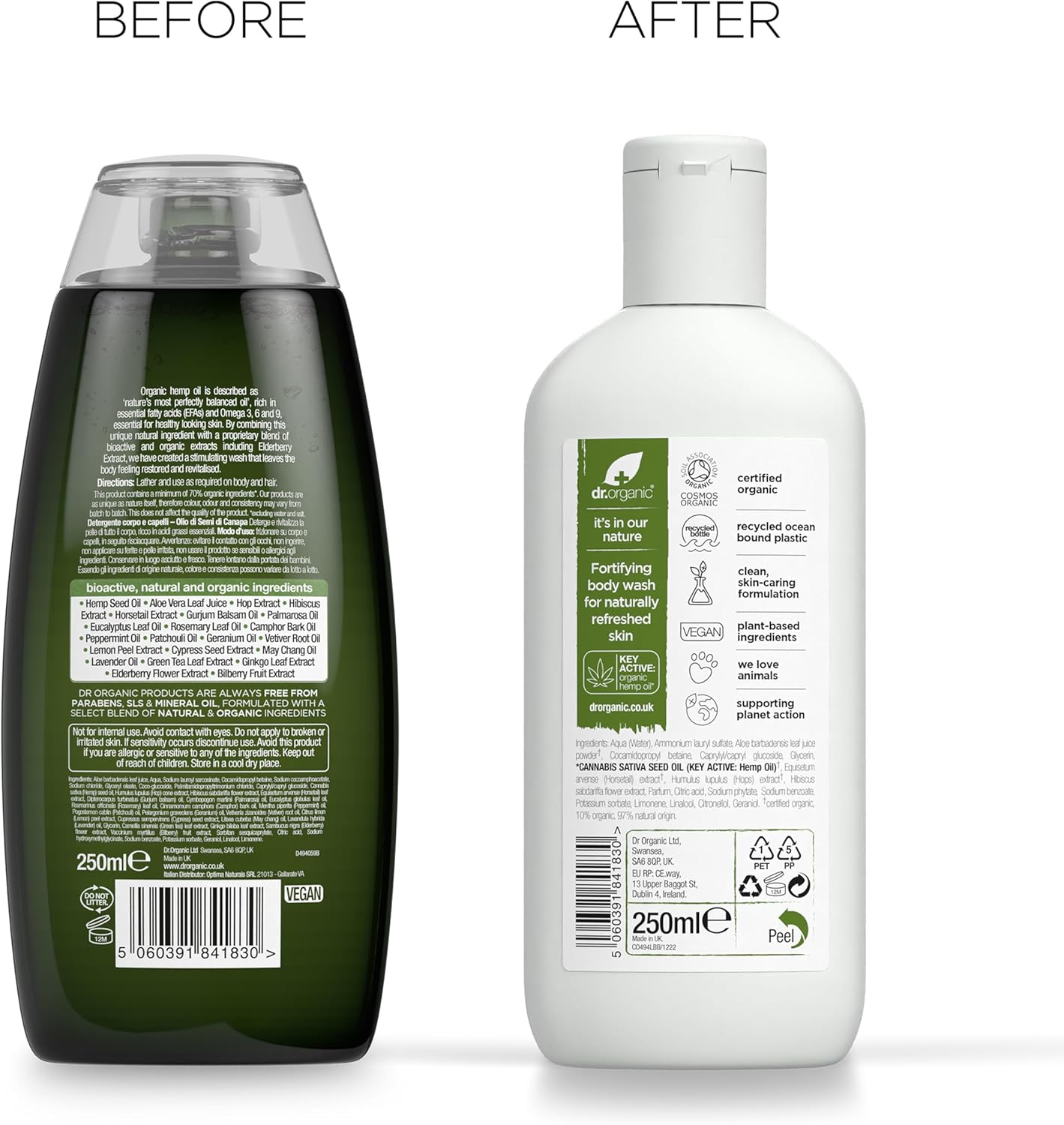 Dr Organic Bioactive Skincare Hemp Oil Body Wash 250ml